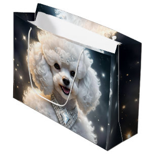 Bolsa De Regalo Grande "Diva de diamantes: El glamoroso caniche en espuma