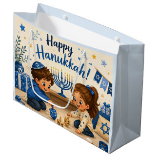 Bolsa De Regalo Grande Diversión con Dreidel de Janucá