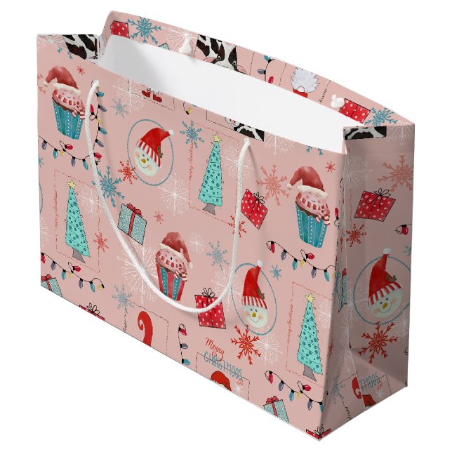Bolsa De Regalo Grande Diversión de Navidad (Angulo reverso)