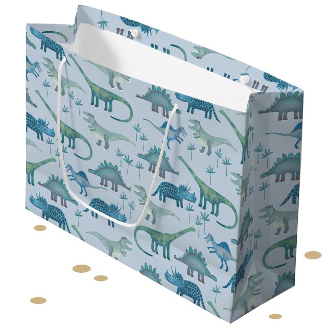Bolsa De Regalo Grande Diversión del patrón de dinosaurio (Fun dinosaur pattern gift bag)