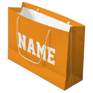 Bolsa De Regalo Grande Divertido Deportivo TU NOMBRE Texto Blanco Sobre N