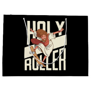 Bolsa De Regalo Grande Divertido Jesús de Patinaje sobre Ruedas Holy Roll