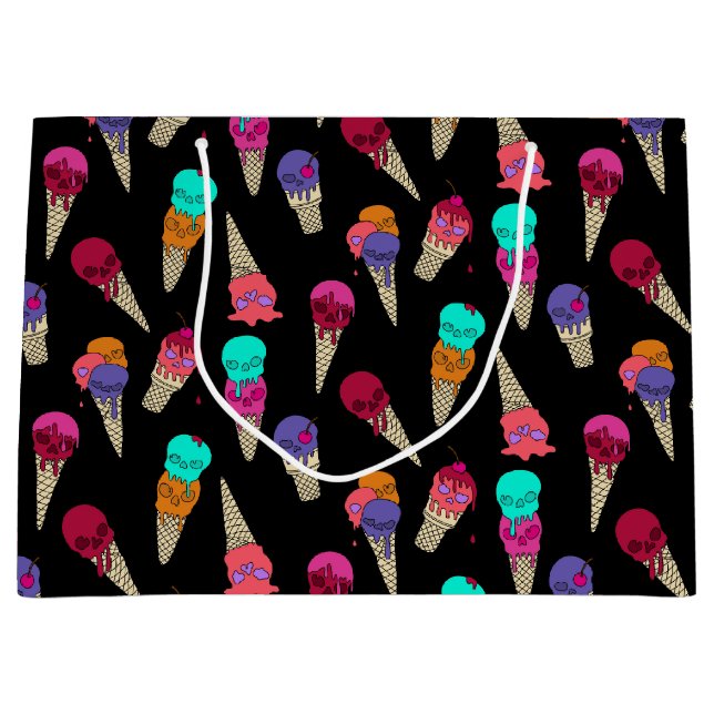 Bolsa De Regalo Grande Divertido Melty verano Gótico Skull Helado Crema r (Anverso)