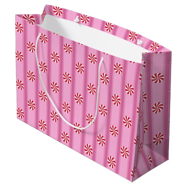 Bolsa De Regalo Grande Divertidos y Navidades rosas pimienta dulce (Angulo reverso)