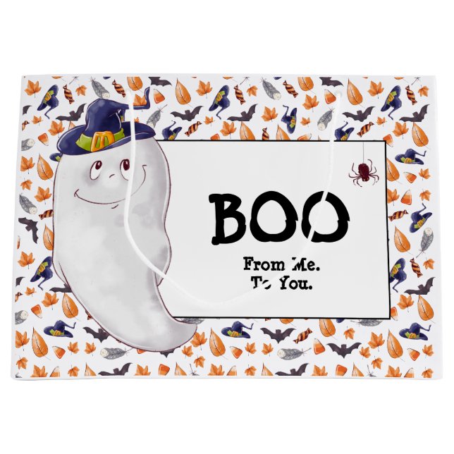 Bolsa De Regalo Grande Diviértete Fantasma Boo Halloween (Anverso)