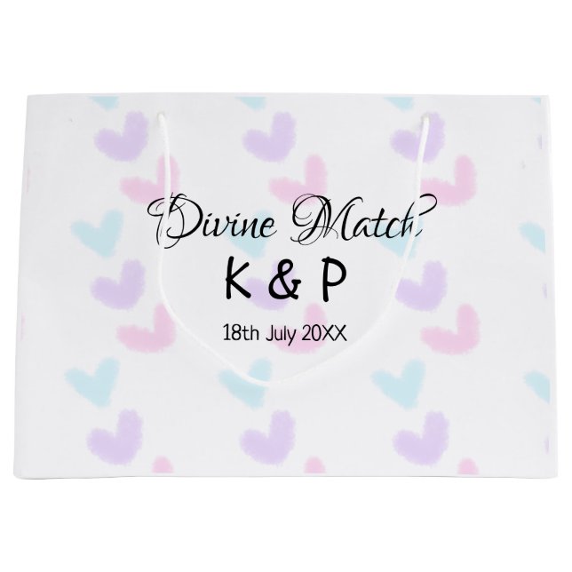 Bolsa De Regalo Grande Divina coincidencia añadir pareja letra de letra p (Anverso)