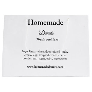 Bolsa De Regalo Grande Donas caseras hechas con amor agregar texto sitio 