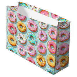 Bolsa De Regalo Grande Donas de crema deliciosas azules