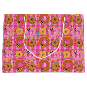 Bolsa De Regalo Grande Donas y dulces de dibujos animados retro