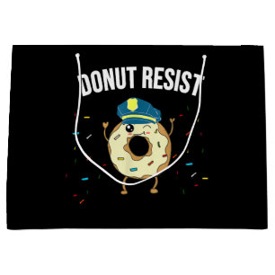 Bolsa De Regalo Grande Donut Resist Meme Funny Police Officer Apoya El