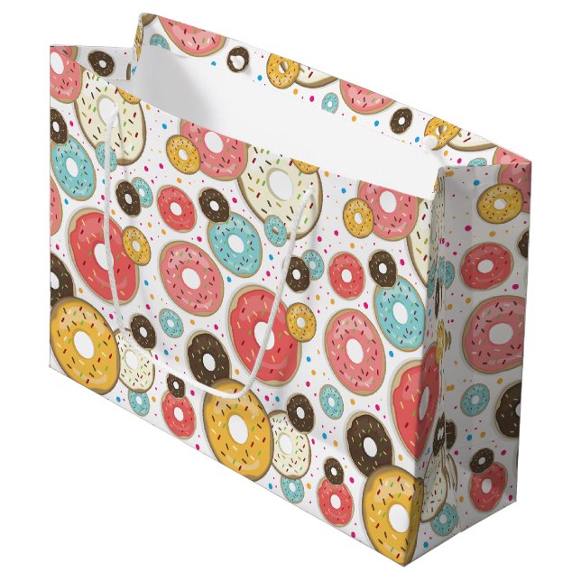 Bolsa De Regalo Grande Donuts Colorful Pattern (Angulo Anverso)