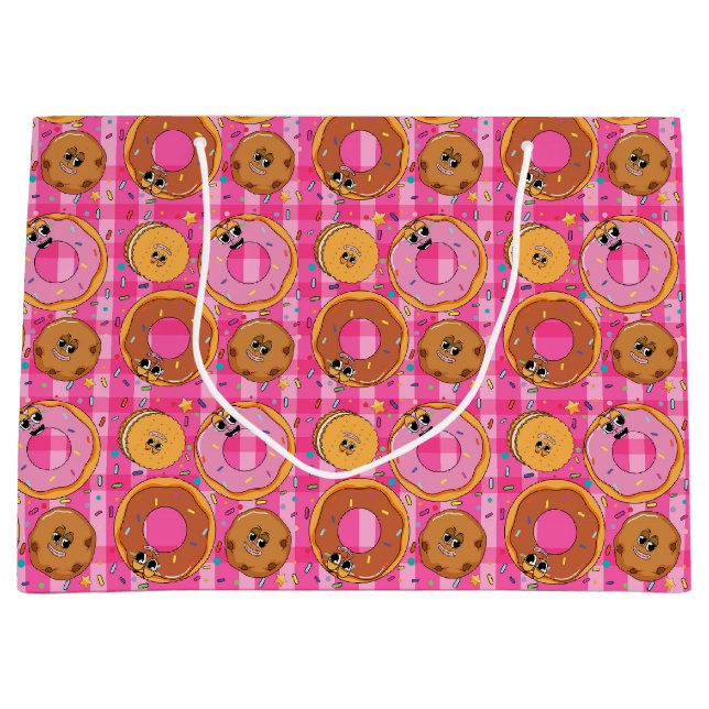 Bolsa De Regalo Grande Donuts y dulces Personalizados retro (Anverso)