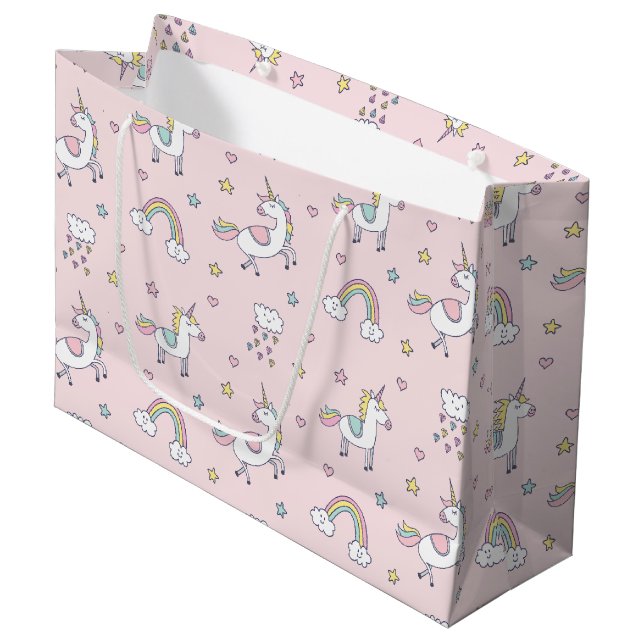 Bolsa De Regalo Grande Doodle del unicornio (Angulo Anverso)
