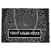 BOLSA DE REGALO GRANDE DORADA NEGRA PLATEADA