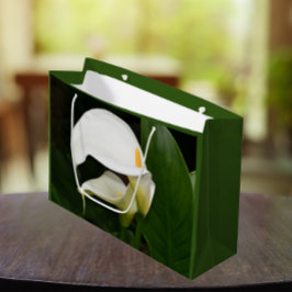 Bolsa De Regalo Grande Dos Calla Lilies Floral Blanca