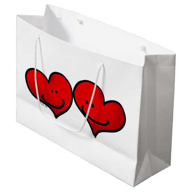 Bolsa De Regalo Grande dos corazones enamorados (Angulo Anverso)