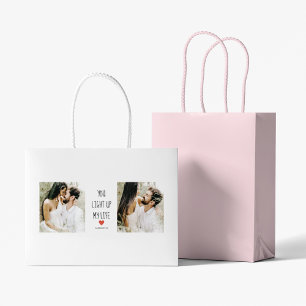 Bolsa De Regalo Grande Dos fotos Feliz Día de San Valentín Cita román