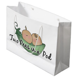 Bolsa De Regalo Grande Dos guisantes en una vaina grandes mellizos de bol