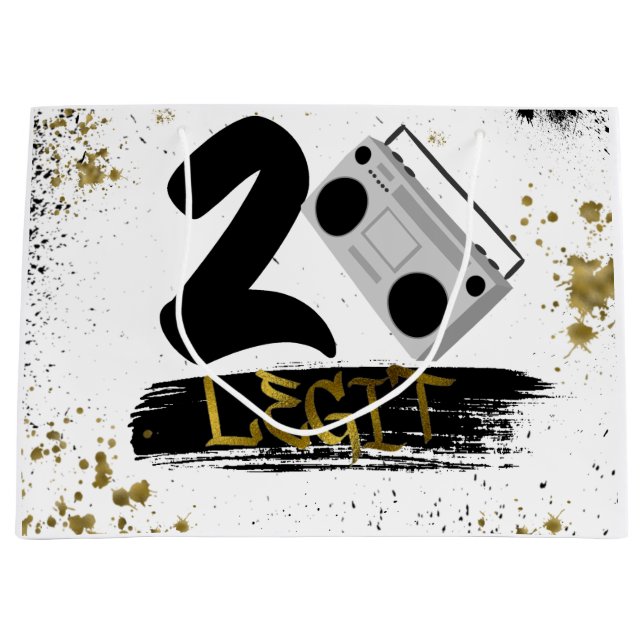 Bolsa De Regalo Grande Dos leyendas para dejar el cumpleaños (Anverso)