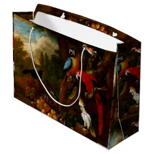 Bolsa De Regalo Grande Dos Macaws un Cockatoo y un Jay con Fruit