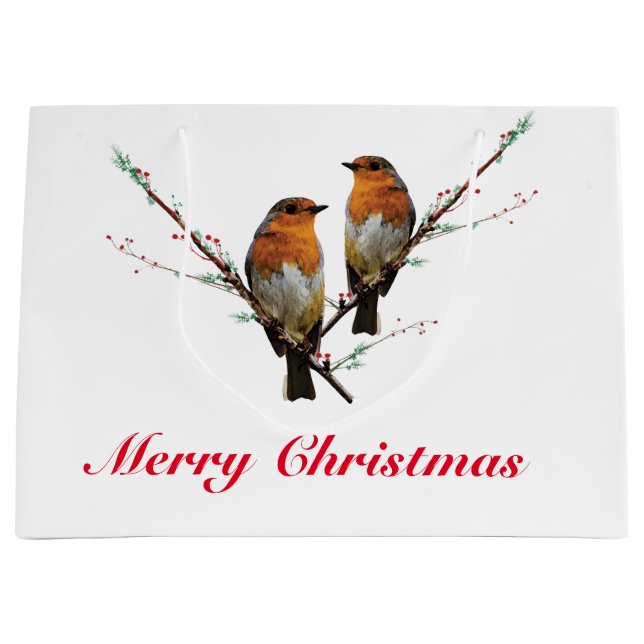 Bolsa De Regalo Grande Dos Navidades Robins (Anverso)