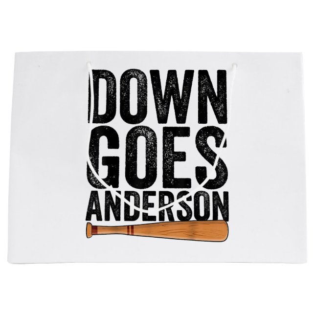 Bolsa De Regalo Grande DOWN GOES ANDERSON FUNNY BASEBALL regalo ANDERSON (Anverso)