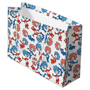 Bolsa De Regalo Grande Dr. Seuss Cosa Uno Cosa Dos Patrón de bandera de