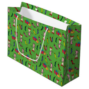 Bolsa De Regalo Grande Dr. Seuss   El Grinch   Patrón de Cindy-Lou Who
