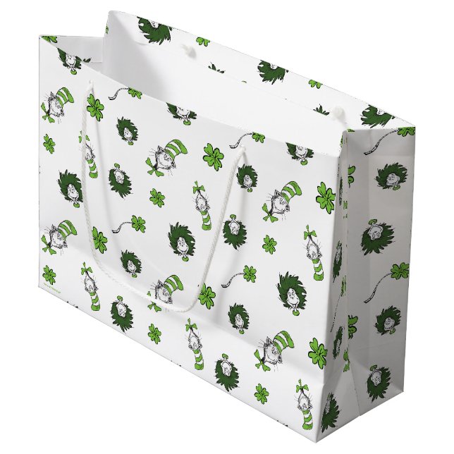 Bolsa De Regalo Grande Dr. Seuss | Gato en el patrón de Gorra (Angulo Anverso)