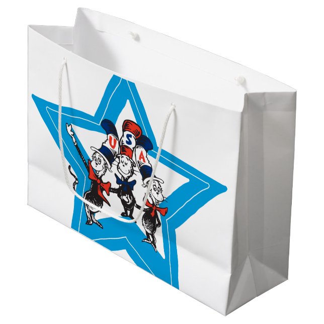 Bolsa De Regalo Grande Dr. Seuss | Gráfico de Gorras de Little Cats USA (Angulo Anverso)