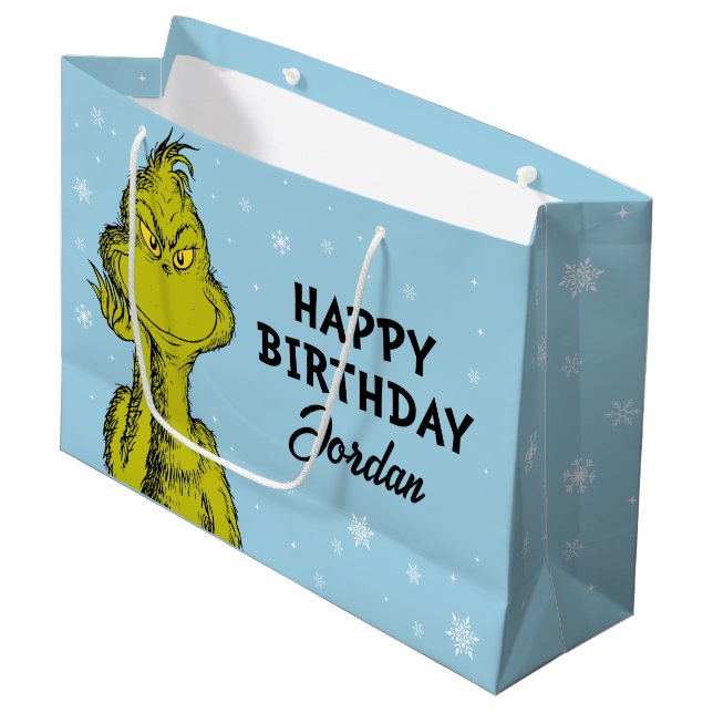 Bolsa De Regalo Grande Dr. Seuss | Grinch Winthday Birthday (Angulo Anverso)
