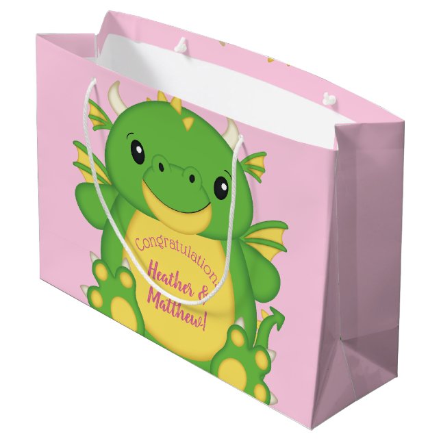 Bolsa De Regalo Grande Dragon Baby Shower Pink (Angulo reverso)
