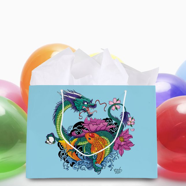 Bolsa De Regalo Grande Dragón de agua chino Koi Fish (Subido por el creador)