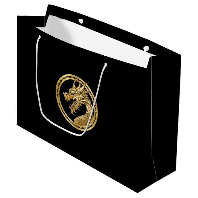 Bolsa De Regalo Grande Dragón Dorado (Angulo Anverso)
