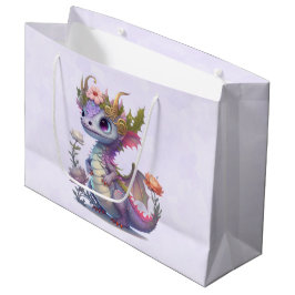 Bolsa De Regalo Grande Dragón morado con corona elegante