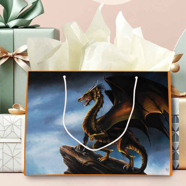 Bolsa De Regalo Grande Dragón negro de oro de cobre (Subido por el creador)