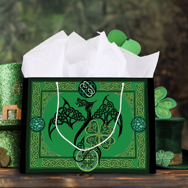 Bolsa De Regalo Grande Dragón Verde Irlandés Celta (Subido por el creador)