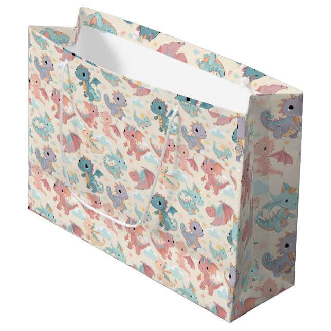 Bolsa De Regalo Grande Dragones voladores de bebé (Angulo Anverso)