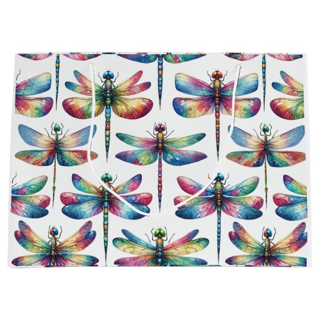 Bolsa De Regalo Grande Dragonflies Kaleidoscope (Anverso)