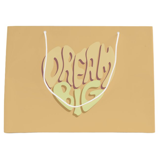 Bolsa De Regalo Grande Dream Big: Palabras positivas amarillas (Anverso)