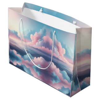 Bolsa De Regalo Grande Dreamy Cloudscape — Pastel Sky Fantasy Art