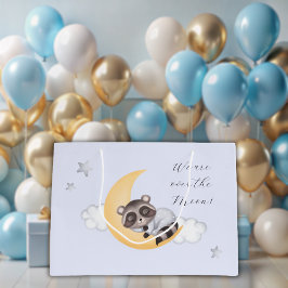 Bolsa De Regalo Grande Dreamy Over the Moon Raccoon Boy Baby Shower