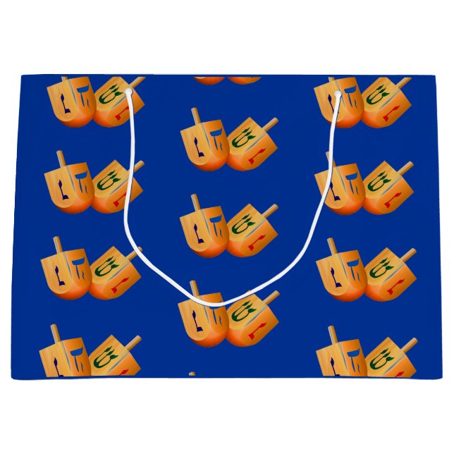 Bolsa De Regalo Grande Dreidel Dreidel Hannukah Holiday (Anverso)