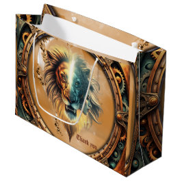 Bolsa De Regalo Grande Dualidad de fuerza, el león y la mujer.