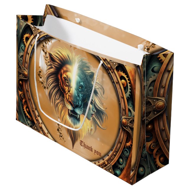 Bolsa De Regalo Grande Dualidad de fuerza, el león y la mujer. (Angulo Anverso)