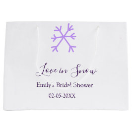 Bolsa De Regalo Grande Ducha de novia Amor en la nieve copos de nieve mor