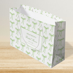 Bolsa De Regalo Grande Ducha de Novia Azul de Toile Verde Atando el Nudo 
