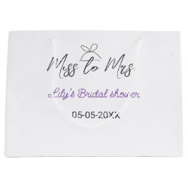 Bolsa De Regalo Grande ducha de novia de señorita a señora agregar nombre