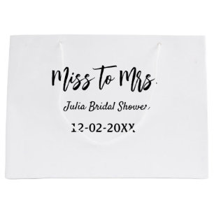 Bolsa De Regalo Grande ducha de novia de señorita a señora elegante simpl