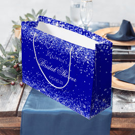 Bolsa De Regalo Grande Ducha de novia nombre azul real boda